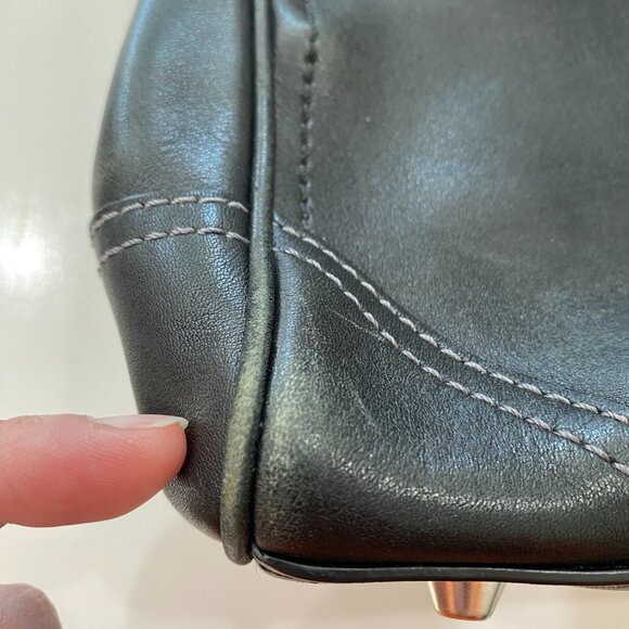 Coach F08A70 Hampton Leather Black Handbag Shoulder Bag Purse - Picture 7 of 8